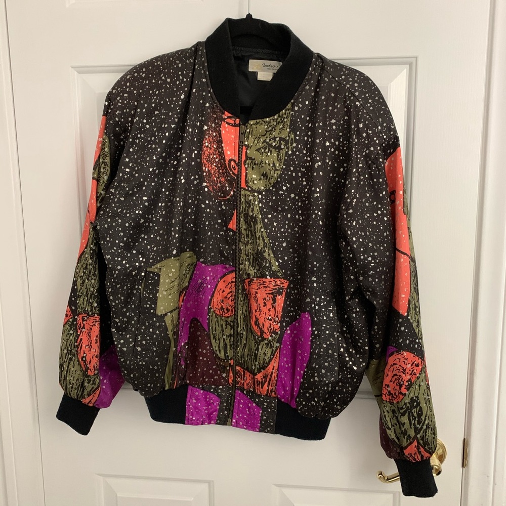80s Vintage black bomber
